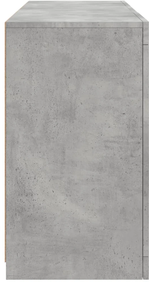 Šoninė spintelė su LED lemputėmis, betono pilka, 123x37x67cm