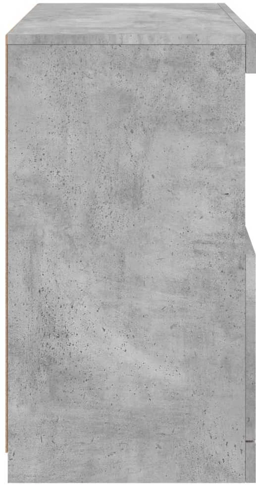 Šoninė spintelė su LED lemputėmis, betono pilka, 60x37x67cm