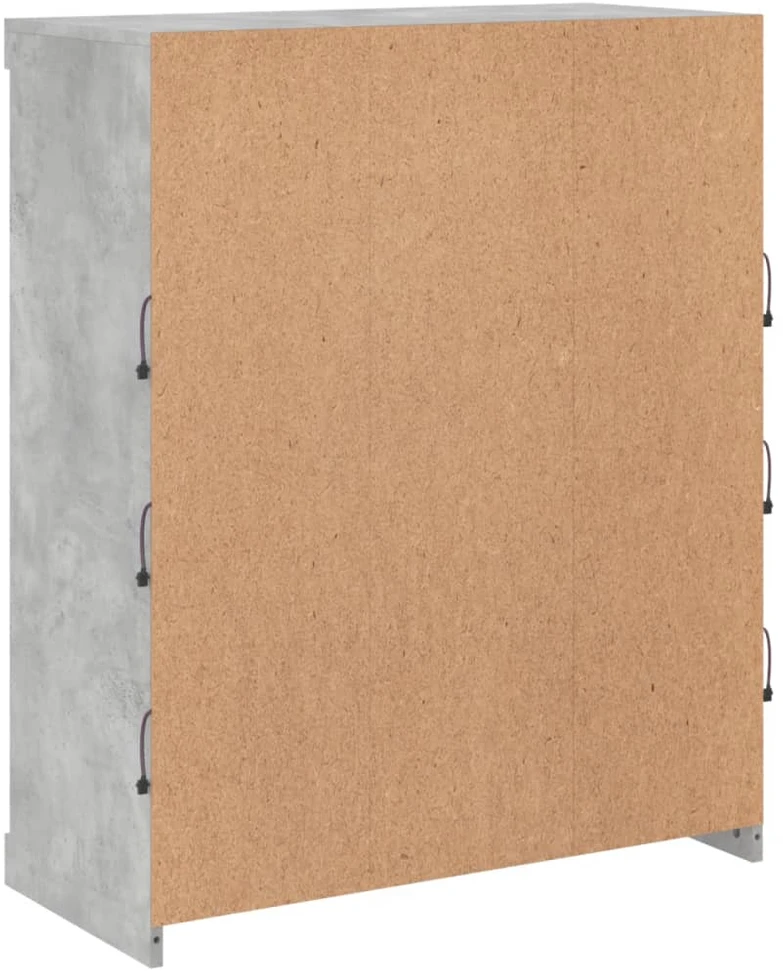 Šoninė spintelė su LED lemputėmis, betono pilka, 81x37x100cm