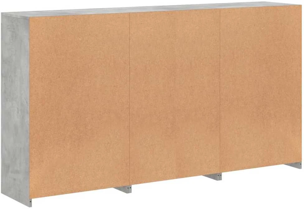 Šoninė spintelė su LED lemputėmis, betono pilka, 181,5x37x100cm