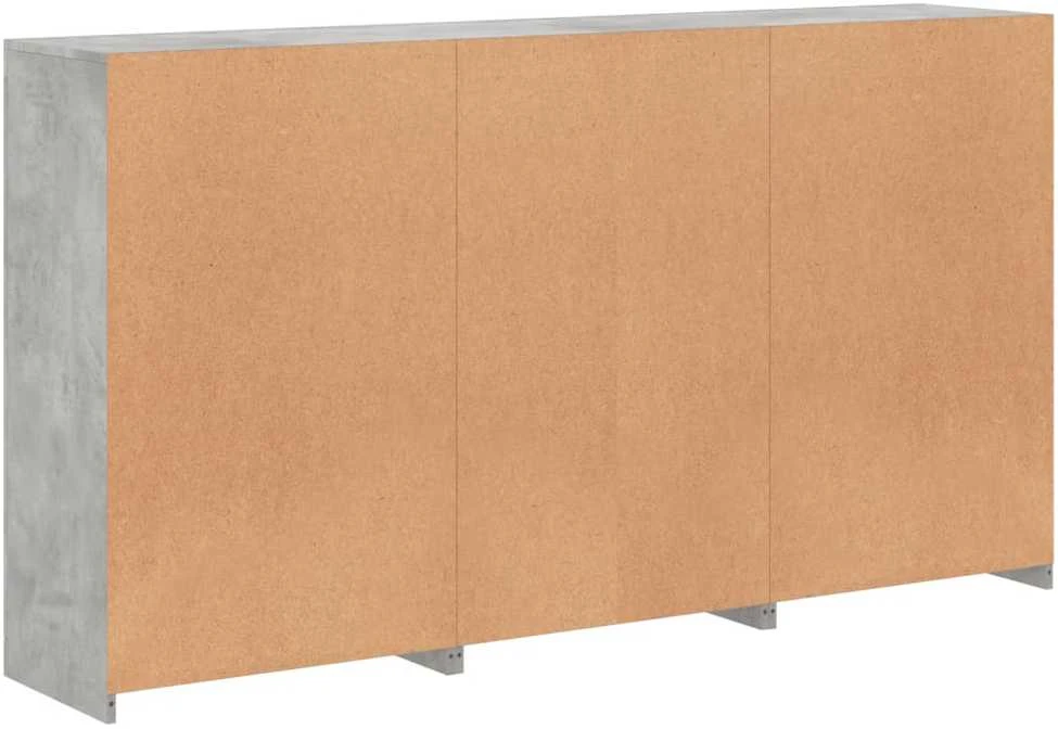 Šoninė spintelė su LED lemputėmis, betono pilka, 181,5x37x100cm