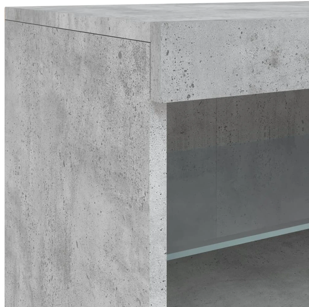 Šoninė spintelė su LED lemputėmis, betono pilka, 162x37x67cm