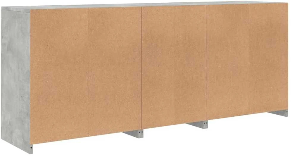 Šoninė spintelė su LED lemputėmis, betono pilka, 162x37x67cm