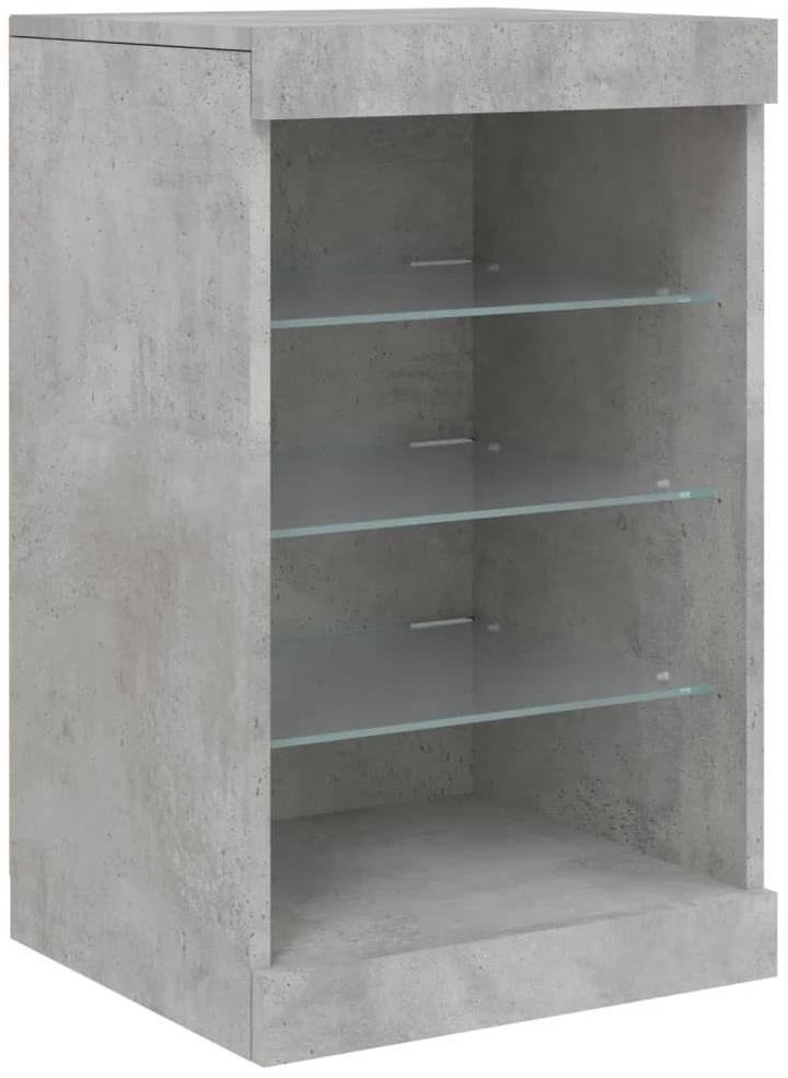 Šoninė spintelė su LED lemputėmis, betono pilka, 164x37x67cm