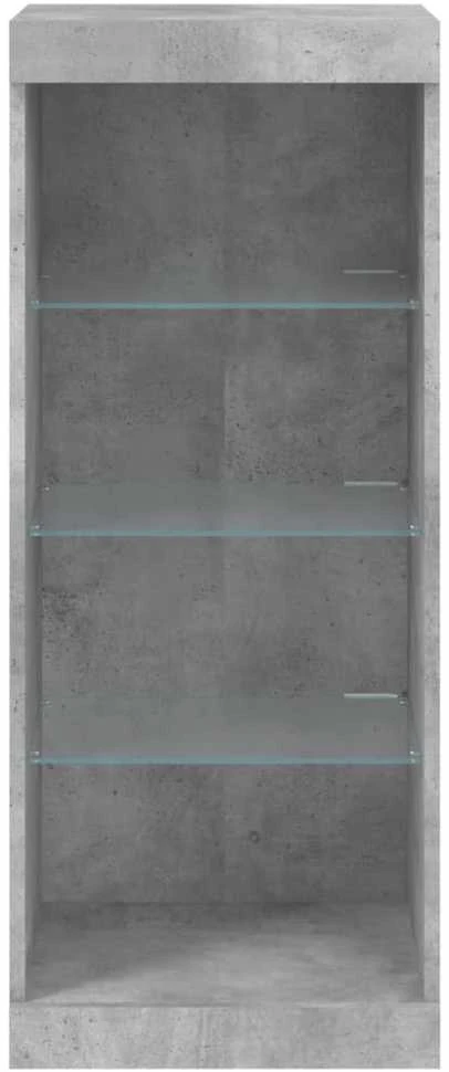 Šoninė spintelė su LED lemputėmis, betono pilka, 41x37x100cm