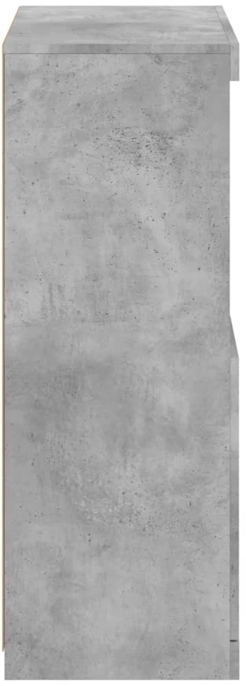 Šoninė spintelė su LED lemputėmis, betono pilka, 60,5x37x100cm