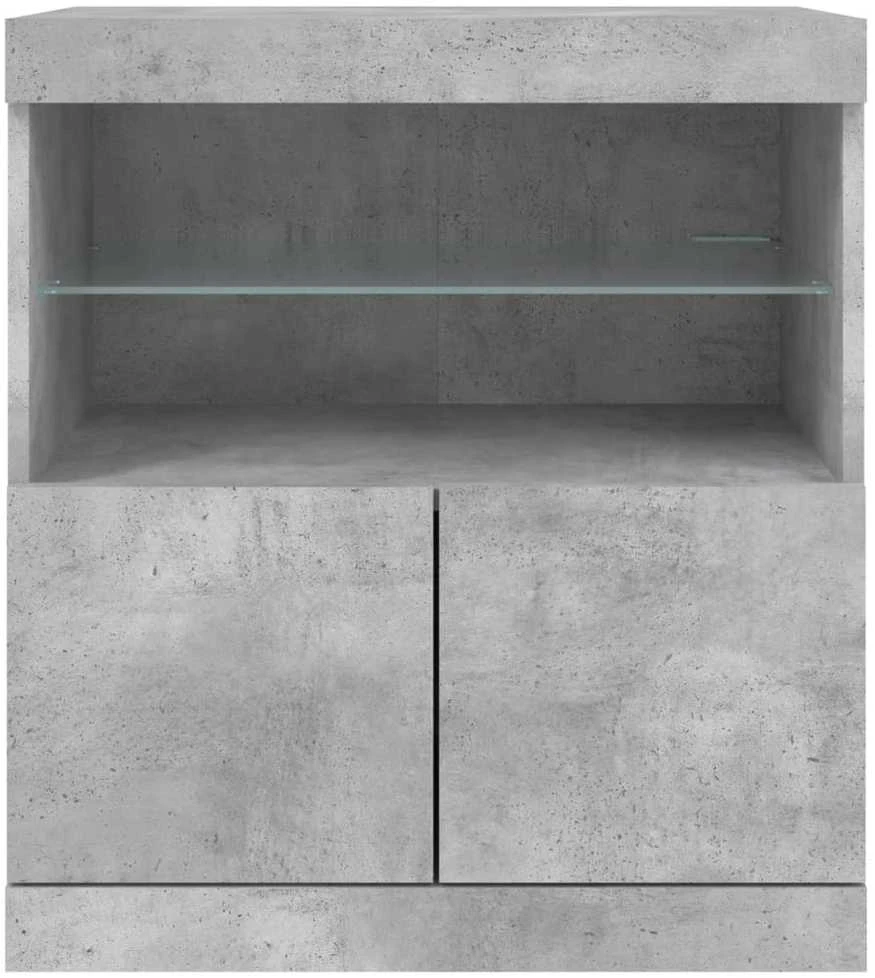 Šoninė spintelė su LED lemputėmis, betono pilka, 60x37x67cm