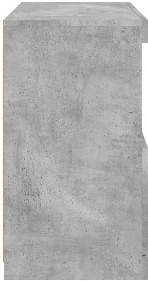 Šoninė spintelė su LED lemputėmis, betono pilka, 60x37x67cm
