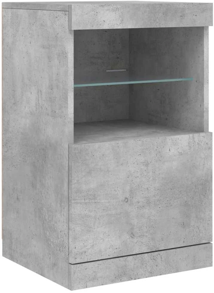 Šoninė spintelė su LED lemputėmis, betono pilka, 162x37x67cm