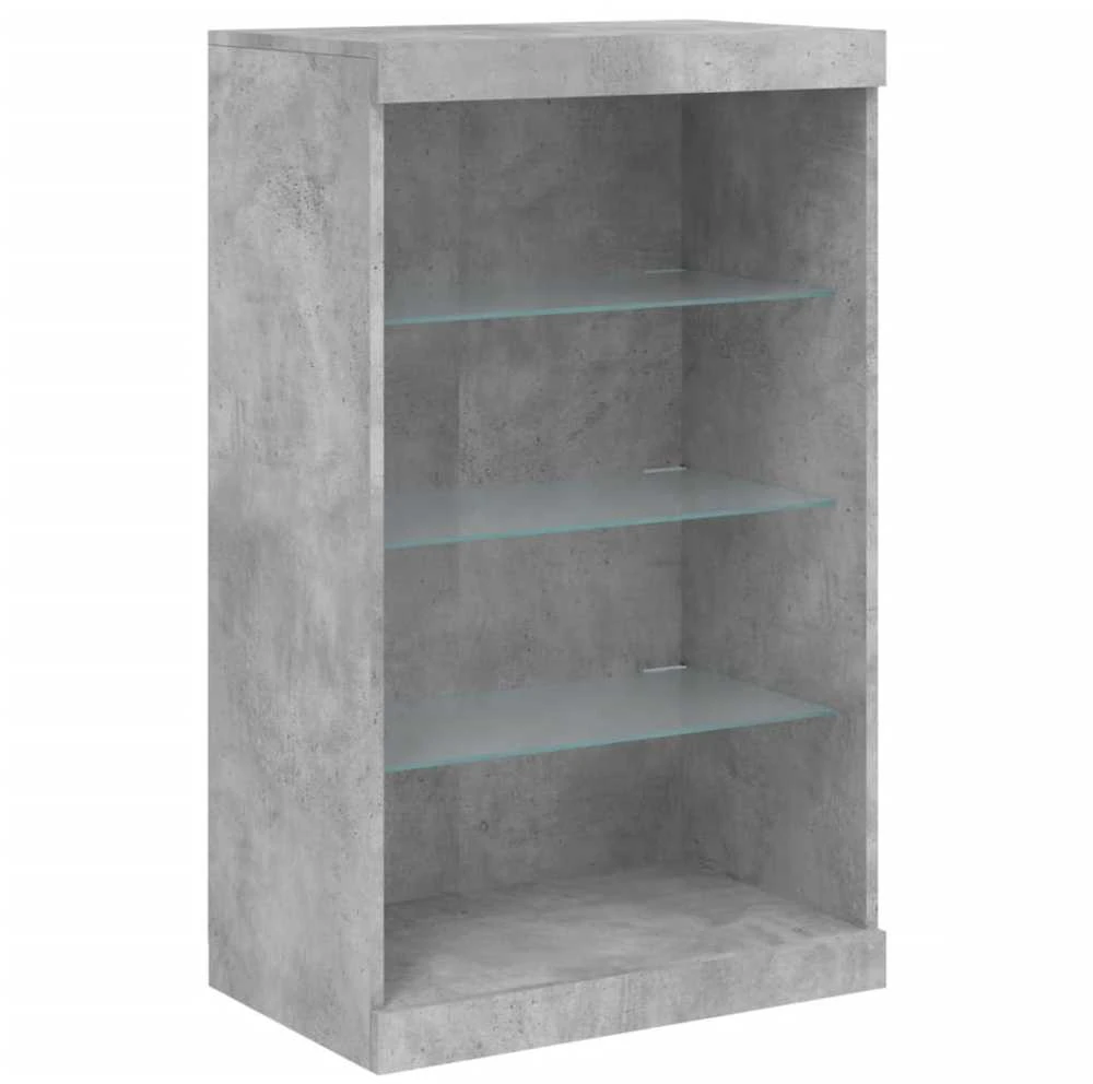 Šoninė spintelė su LED lemputėmis, betono pilka, 181,5x37x100cm