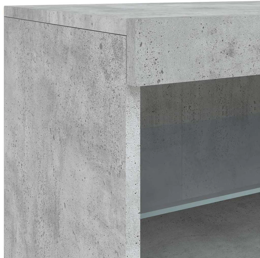 Šoninė spintelė su LED lemputėmis, betono pilka, 181,5x37x67cm