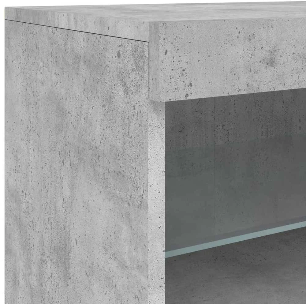 Šoninė spintelė su LED lemputėmis, betono pilka, 162x37x67cm