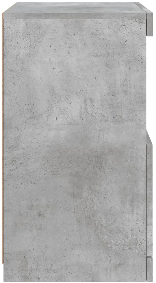 Šoninė spintelė su LED lemputėmis, betono pilka, 41x37x67cm