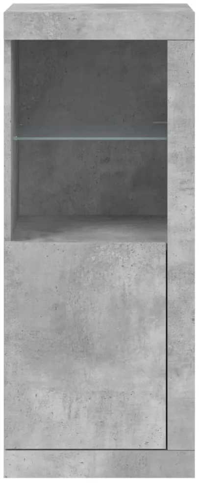 Šoninė spintelė su LED lemputėmis, betono pilka, 41x37x100cm
