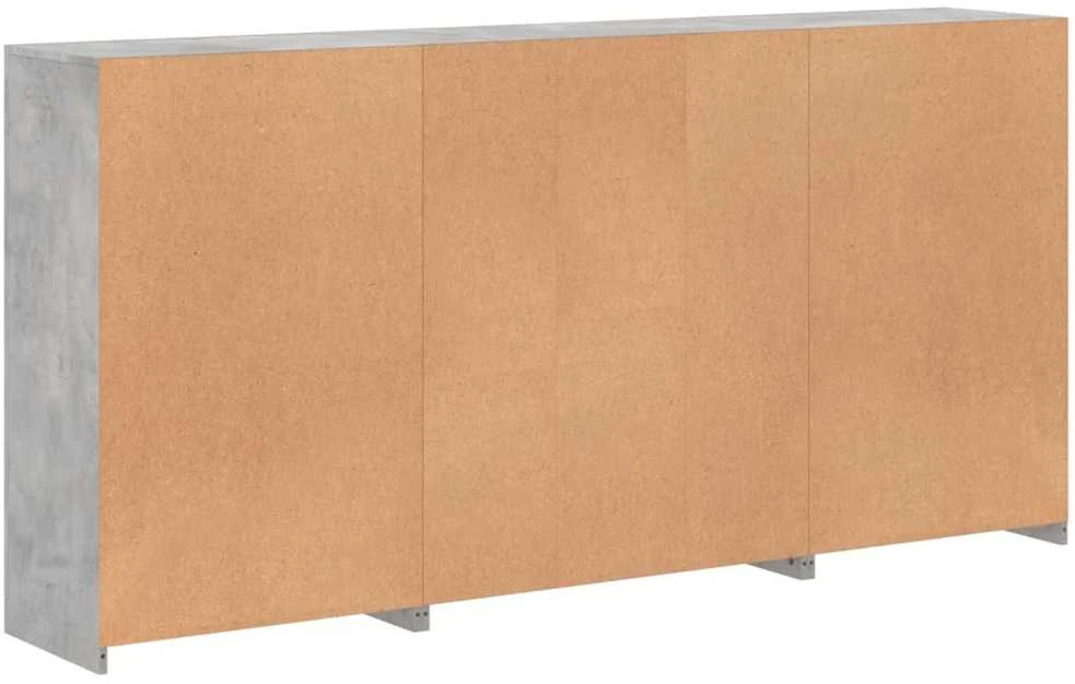 Šoninė spintelė su LED lemputėmis, betono pilka, 202x37x100cm