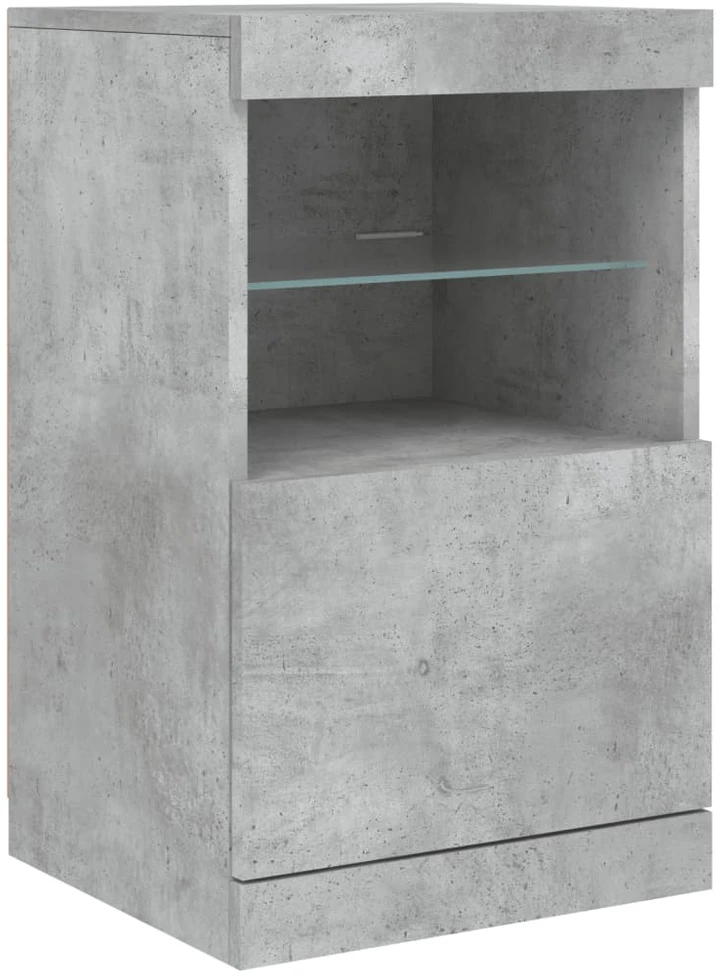 Šoninė spintelė su LED lemputėmis, betono pilka, 41x37x67cm