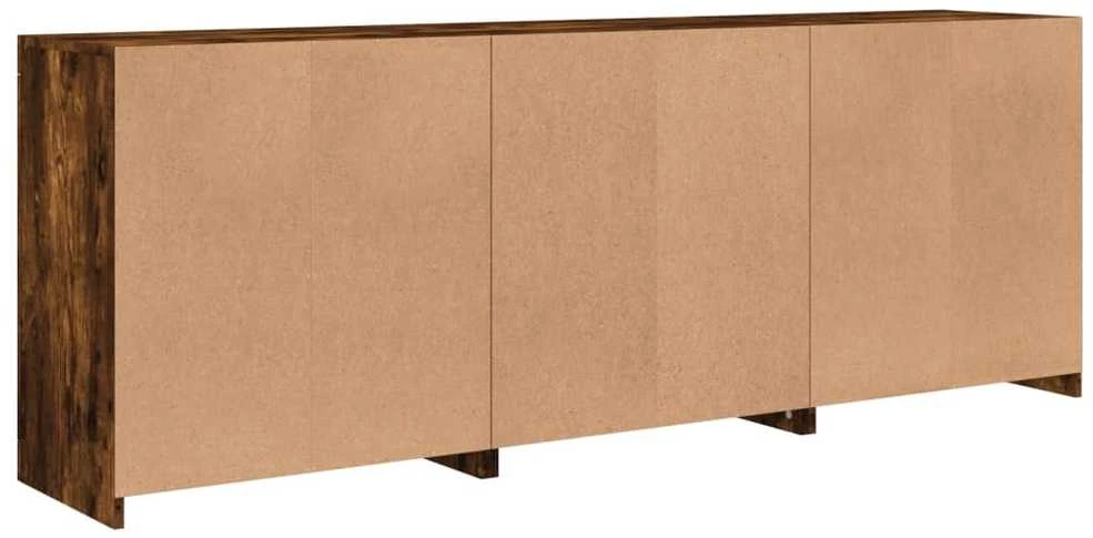 Šoninė spintelė su LED lemputėmis, dūminė, 181,5x37x67cm