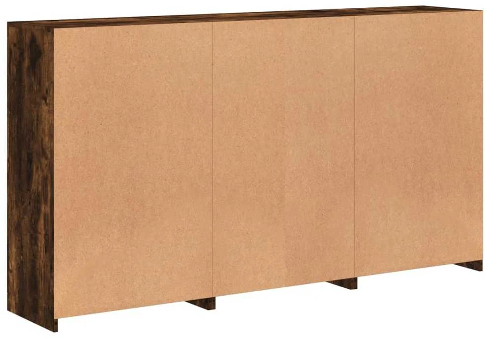 Šoninė spintelė su LED lemputėmis, dūminė, 181,5x37x100cm