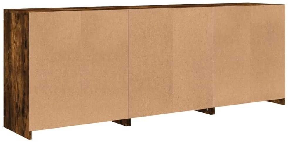 Šoninė spintelė su LED lemputėmis, dūminė, 181,5x37x67cm