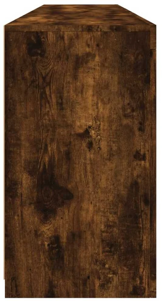 Šoninė spintelė su LED lemputėmis, dūminė, 181,5x37x67cm