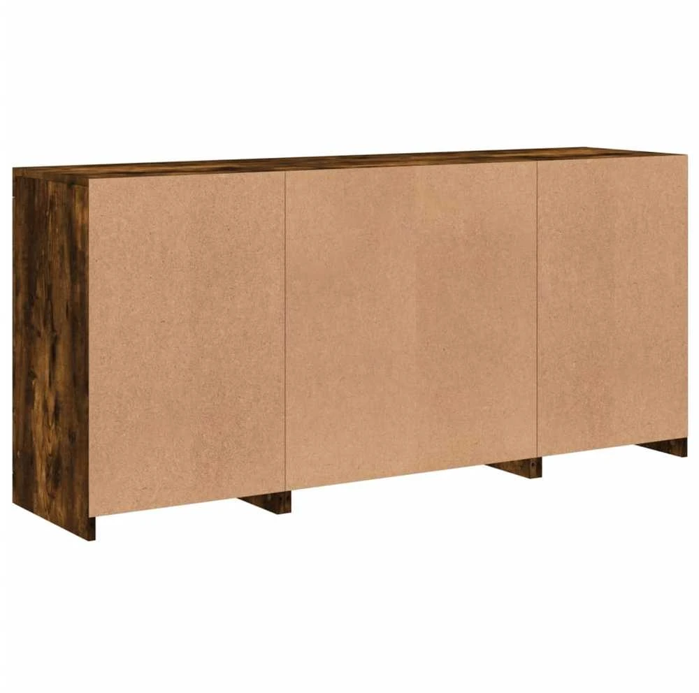 Šoninė spintelė su LED lemputėmis, dūminė, 142,5x37x67cm