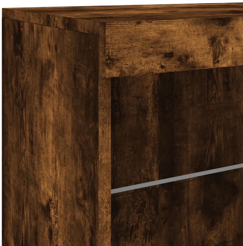 Šoninė spintelė su LED lemputėmis, dūminė, 181,5x37x67cm