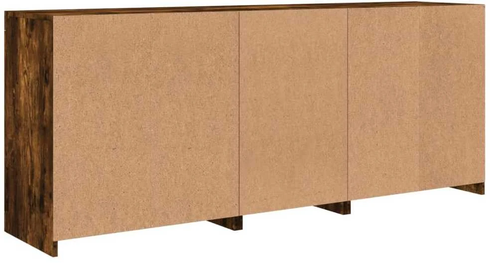 Šoninė spintelė su LED lemputėmis, dūminė, 181,5x37x67cm