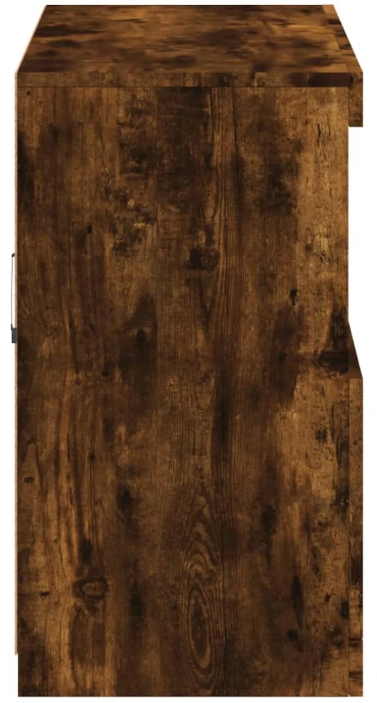 Šoninė spintelė su LED lemputėmis, dūminio ąžuolo, 81x37x67cm