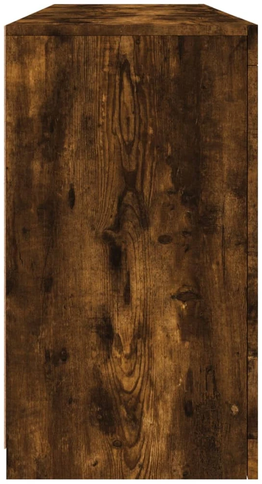 Šoninė spintelė su LED lemputėmis, dūminio ąžuolo, 163x37x67cm