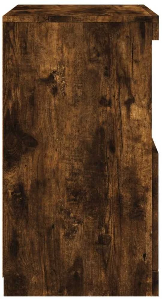 Šoninė spintelė su LED lemputėmis, dūminio ąžuolo, 41x37x67cm