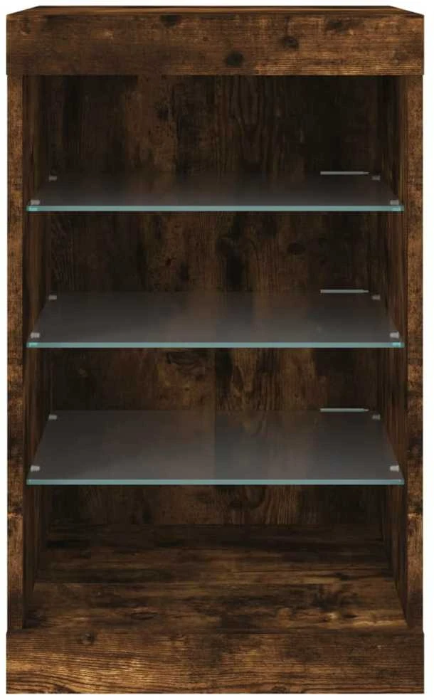 Šoninė spintelė su LED lemputėmis, dūminio ąžuolo, 41x37x67cm