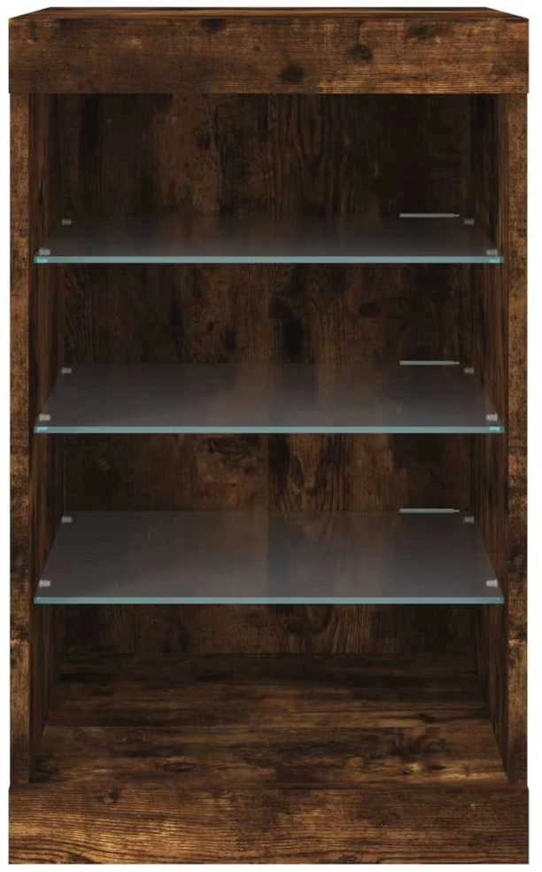 Šoninė spintelė su LED lemputėmis, dūminio ąžuolo, 41x37x67cm
