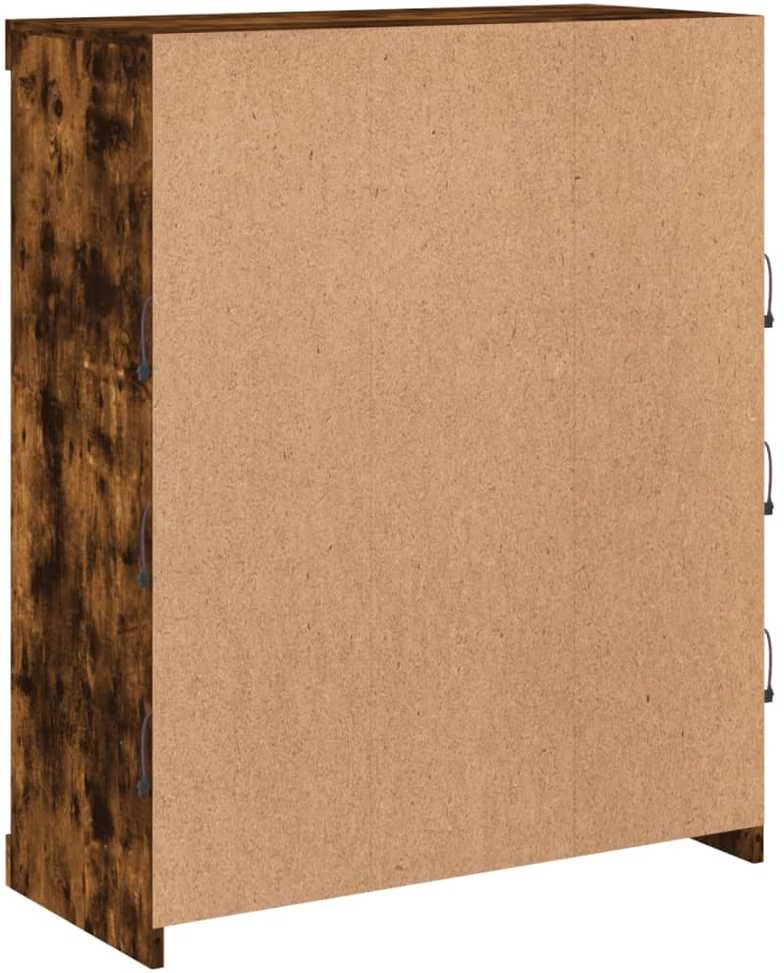 Šoninė spintelė su LED lemputėmis, dūminio ąžuolo, 81x37x100cm