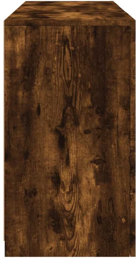 Šoninė spintelė su LED lemputėmis, dūminio ąžuolo, 123x37x67cm