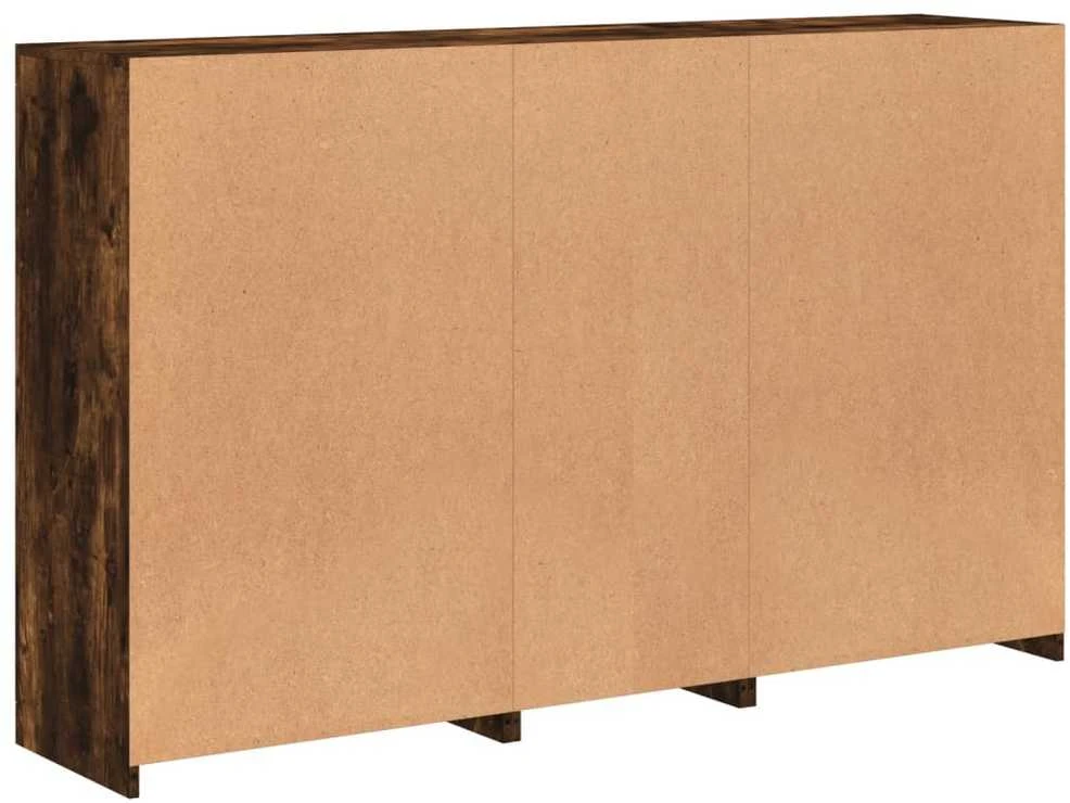 Šoninė spintelė su LED lemputėmis, dūminio ąžuolo, 162x37x100cm