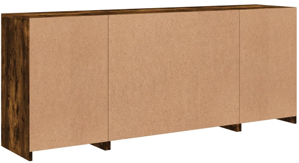 Šoninė spintelė su LED lemputėmis, dūminio ąžuolo, 163x37x67cm
