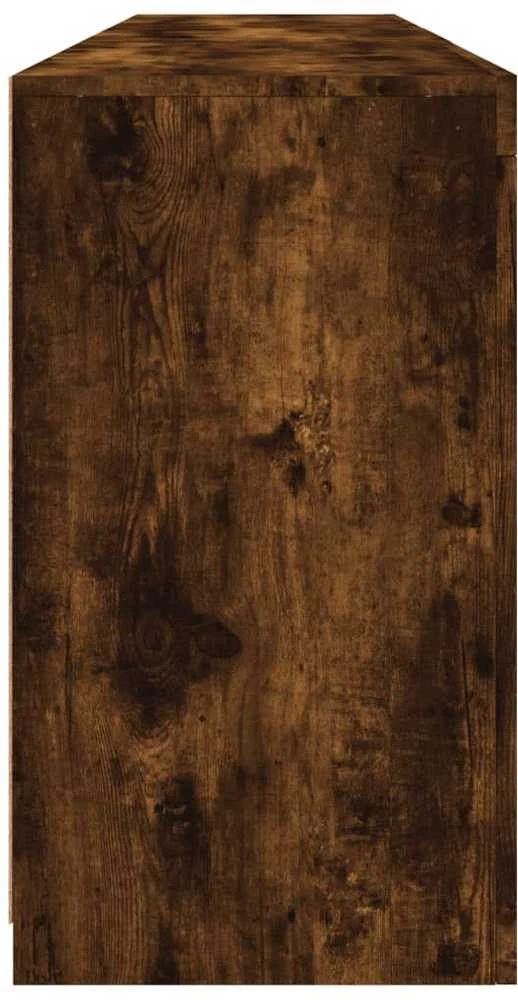 Šoninė spintelė su LED lemputėmis, dūminio ąžuolo, 162x37x67cm