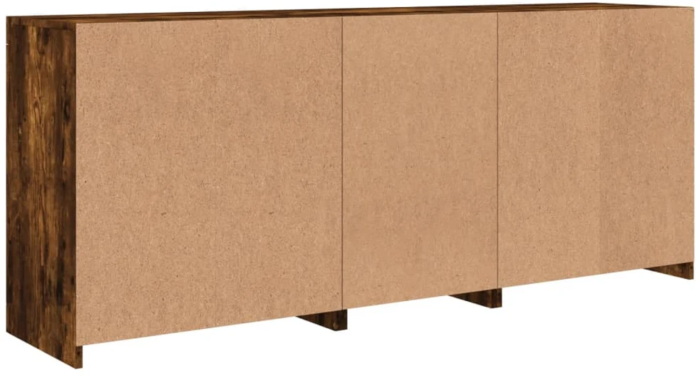 Šoninė spintelė su LED lemputėmis, dūminio ąžuolo, 162x37x67cm