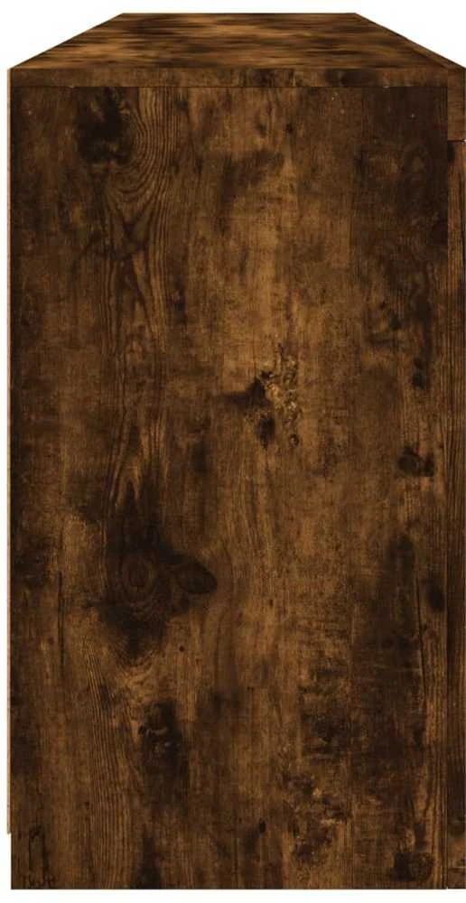 Šoninė spintelė su LED lemputėmis, dūminio ąžuolo, 162x37x67cm