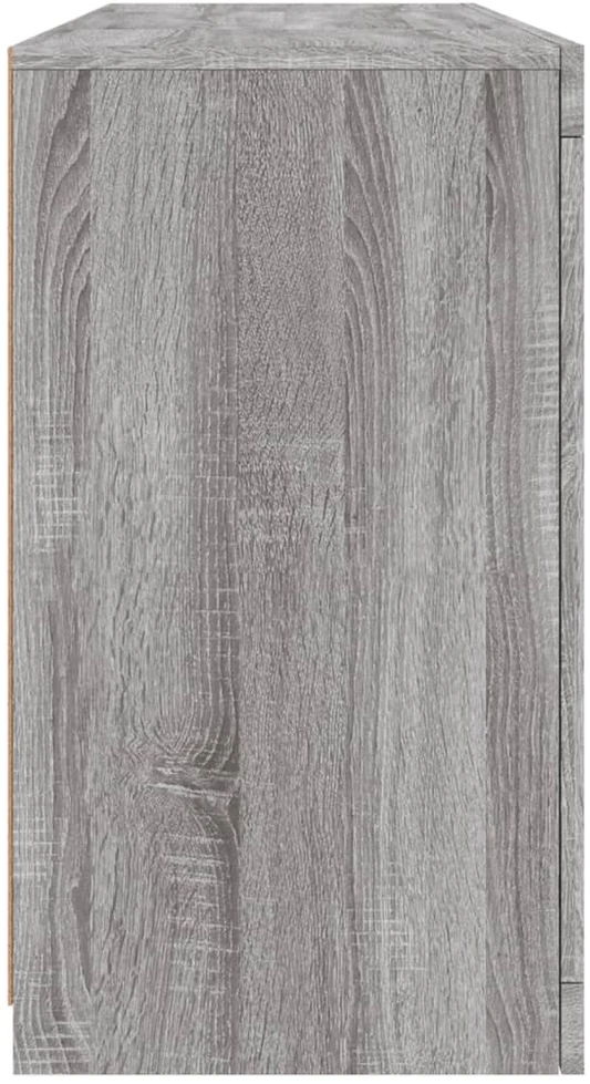 Šoninė spintelė su LED lemputėmis, pilka ąžuolo, 142,5x37x67cm