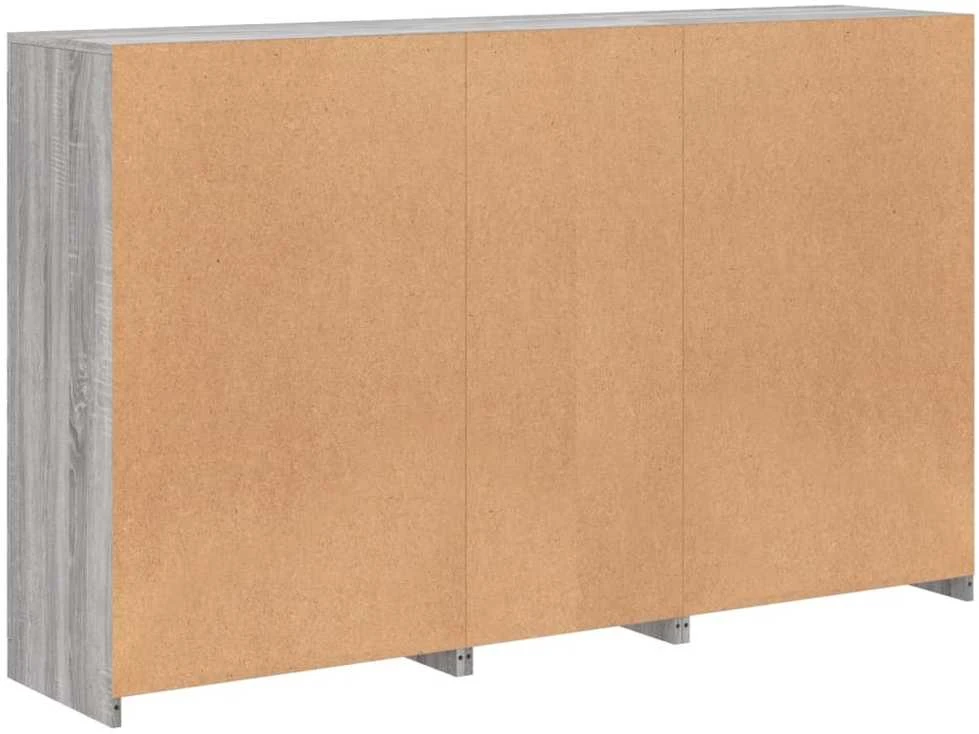 Šoninė spintelė su LED lemputėmis, pilka ąžuolo, 162x37x100cm