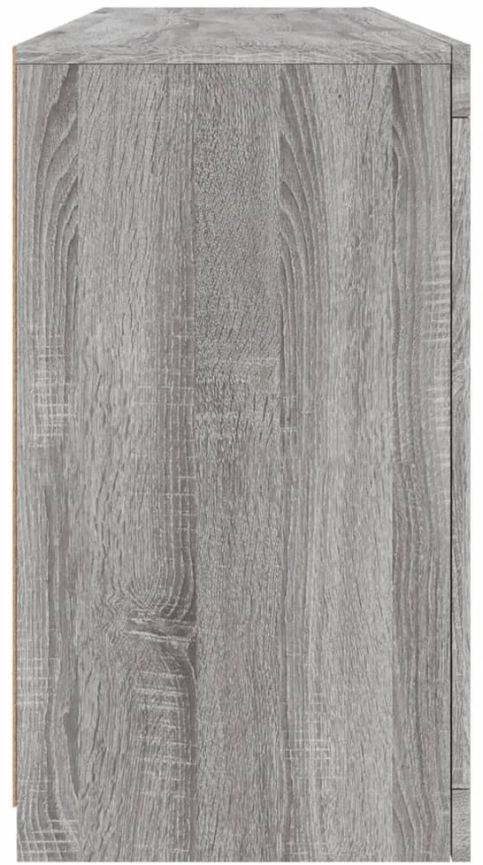 Šoninė spintelė su LED lemputėmis, pilka ąžuolo, 163x37x67cm