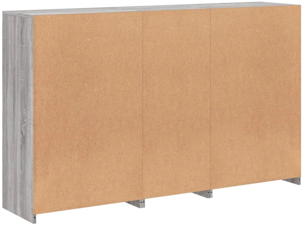 Šoninė spintelė su LED lemputėmis, pilka ąžuolo, 162x37x100cm