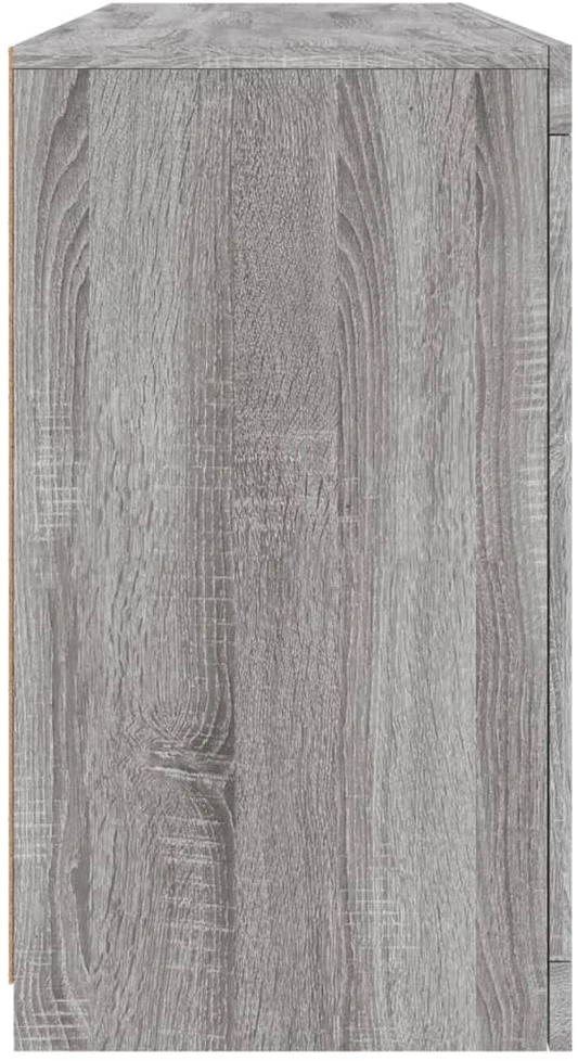 Šoninė spintelė su LED lemputėmis, pilka ąžuolo, 142,5x37x67cm
