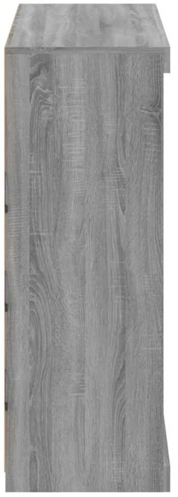 Šoninė spintelė su LED lemputėmis, pilka ąžuolo, 81x37x100cm