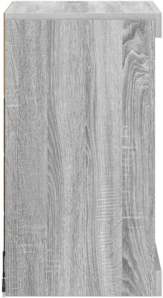 Šoninė spintelė su LED lemputėmis, pilka ąžuolo, 41x37x67cm