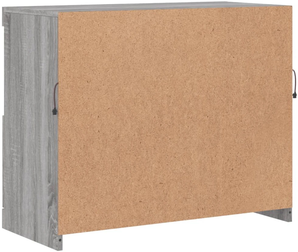 Šoninė spintelė su LED lemputėmis, pilka ąžuolo, 81x37x67cm