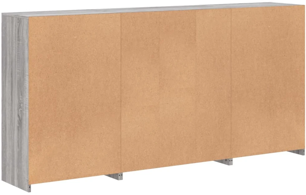 Šoninė spintelė su LED lemputėmis, pilka ąžuolo, 202x37x100cm