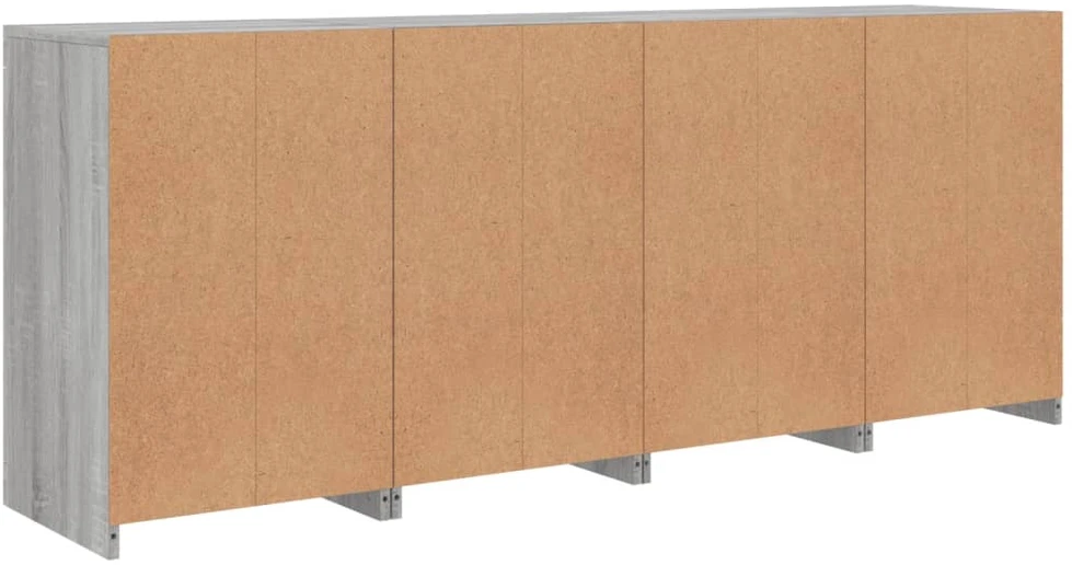 Šoninė spintelė su LED lemputėmis, pilka ąžuolo, 164x37x67cm