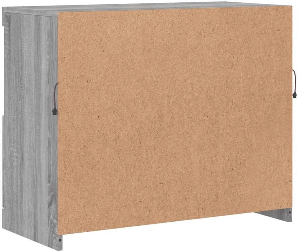 Šoninė spintelė su LED lemputėmis, pilka ąžuolo, 81x37x67cm